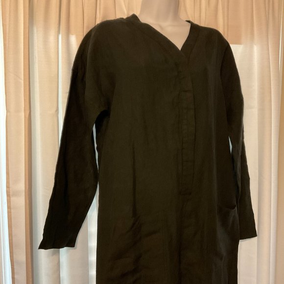 The Shanty Corporation Jumpsuit S Blue-Gray Button Front Long Sleeve Pockets - Picture 2 of 10